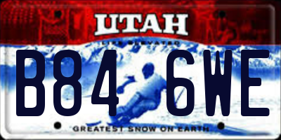 UT license plate B846WE