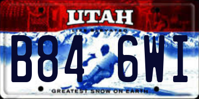 UT license plate B846WI