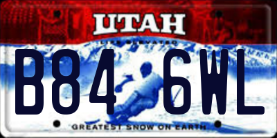 UT license plate B846WL