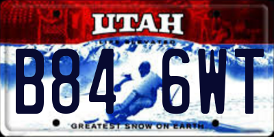 UT license plate B846WT