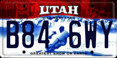 UT license plate B846WY