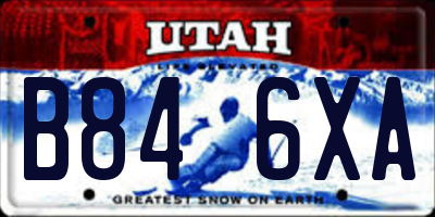 UT license plate B846XA