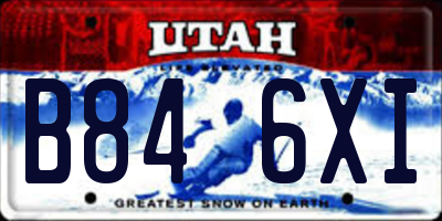 UT license plate B846XI