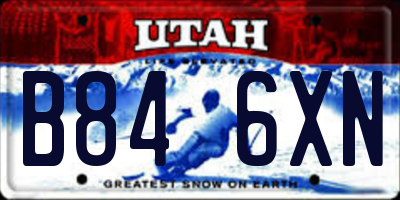 UT license plate B846XN