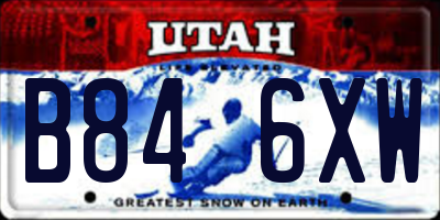 UT license plate B846XW