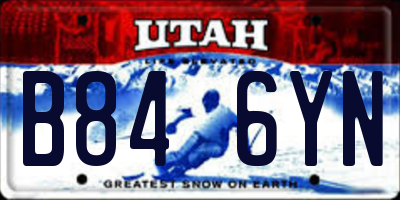 UT license plate B846YN