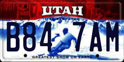 UT license plate B847AM