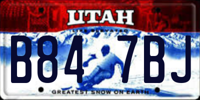 UT license plate B847BJ