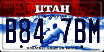 UT license plate B847BM