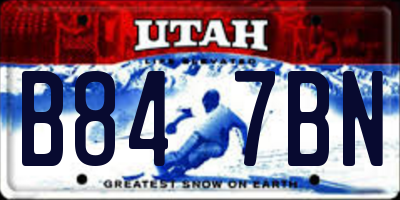 UT license plate B847BN