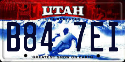 UT license plate B847EI