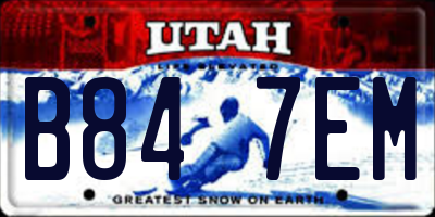 UT license plate B847EM