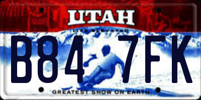 UT license plate B847FK