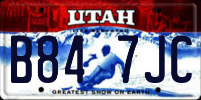 UT license plate B847JC