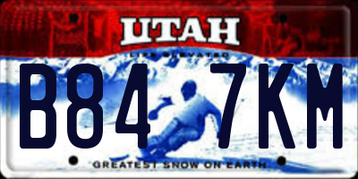 UT license plate B847KM