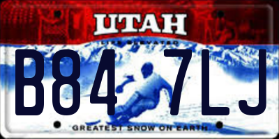 UT license plate B847LJ
