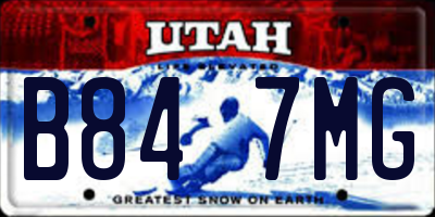 UT license plate B847MG