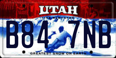UT license plate B847NB
