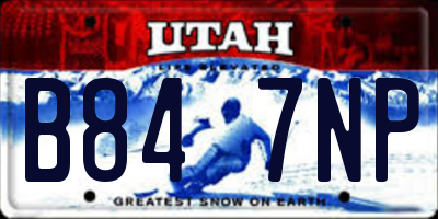 UT license plate B847NP