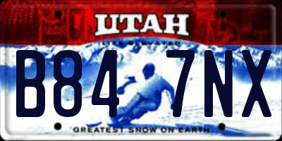 UT license plate B847NX