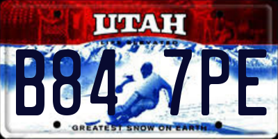 UT license plate B847PE