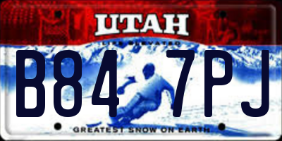 UT license plate B847PJ