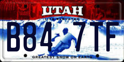 UT license plate B847TF