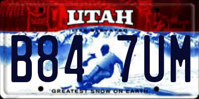 UT license plate B847UM