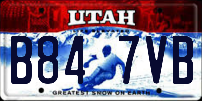UT license plate B847VB