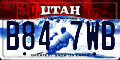 UT license plate B847WB