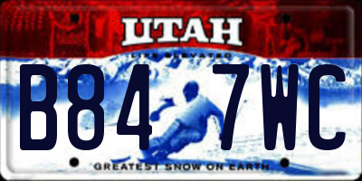 UT license plate B847WC
