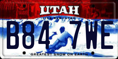 UT license plate B847WE
