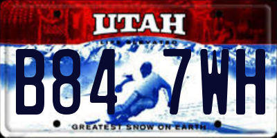 UT license plate B847WH
