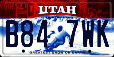 UT license plate B847WK