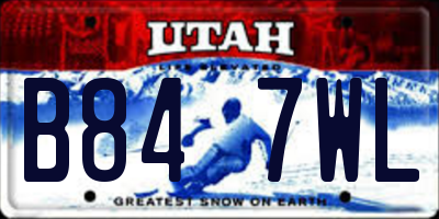 UT license plate B847WL