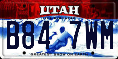 UT license plate B847WM