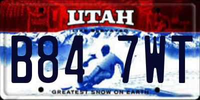 UT license plate B847WT