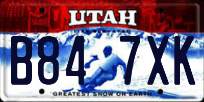 UT license plate B847XK