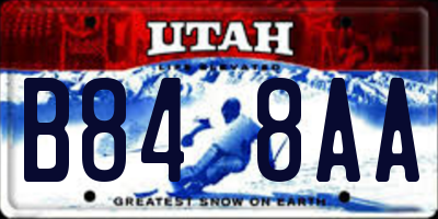 UT license plate B848AA