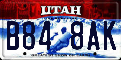 UT license plate B848AK