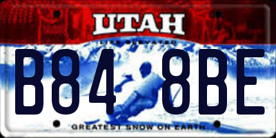 UT license plate B848BE