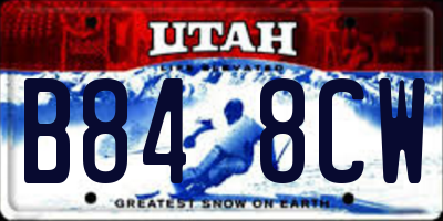 UT license plate B848CW