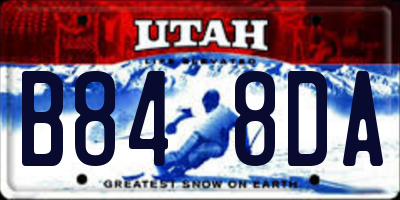 UT license plate B848DA