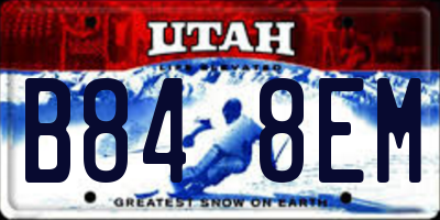 UT license plate B848EM