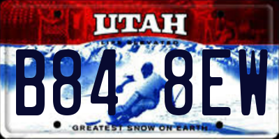 UT license plate B848EW