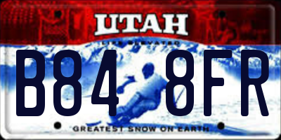 UT license plate B848FR