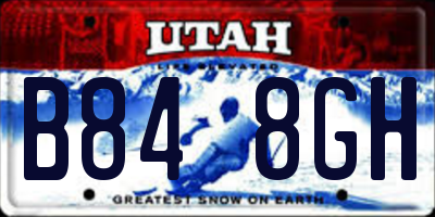 UT license plate B848GH