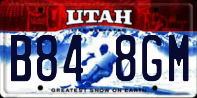 UT license plate B848GM