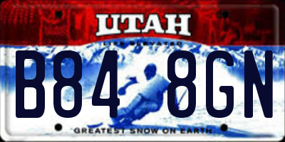UT license plate B848GN