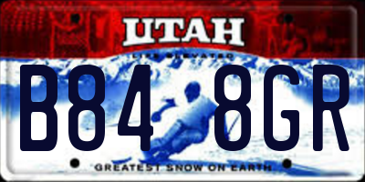 UT license plate B848GR